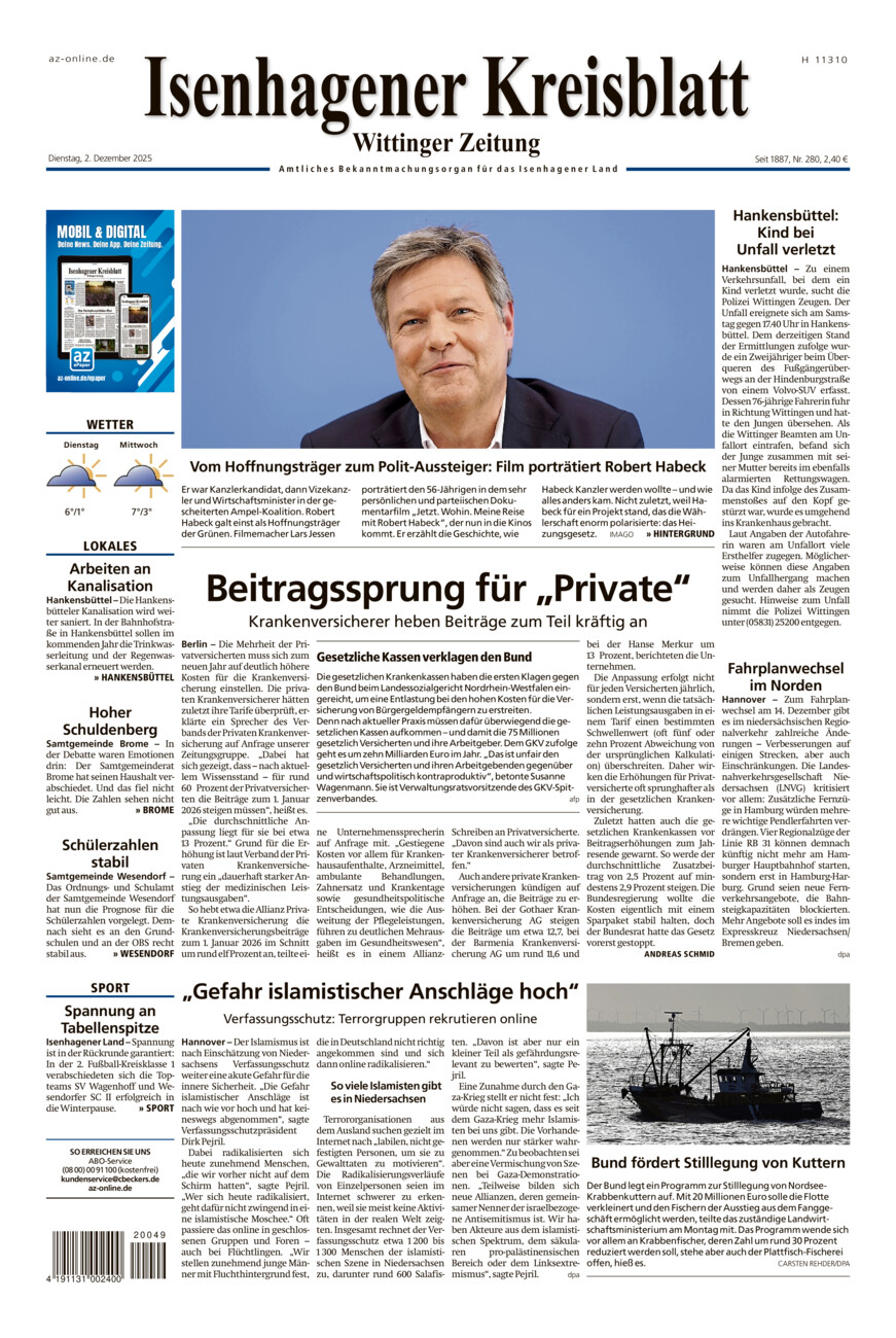 Isenhagener Kreisblatt vom Dienstag, 02.12.2025