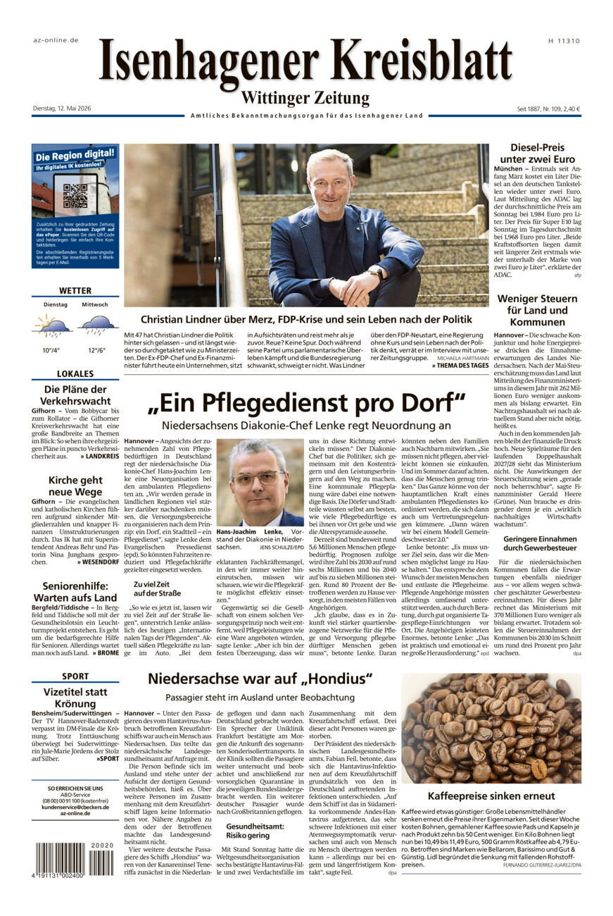 Isenhagener Kreisblatt vom Dienstag, 12.05.2026