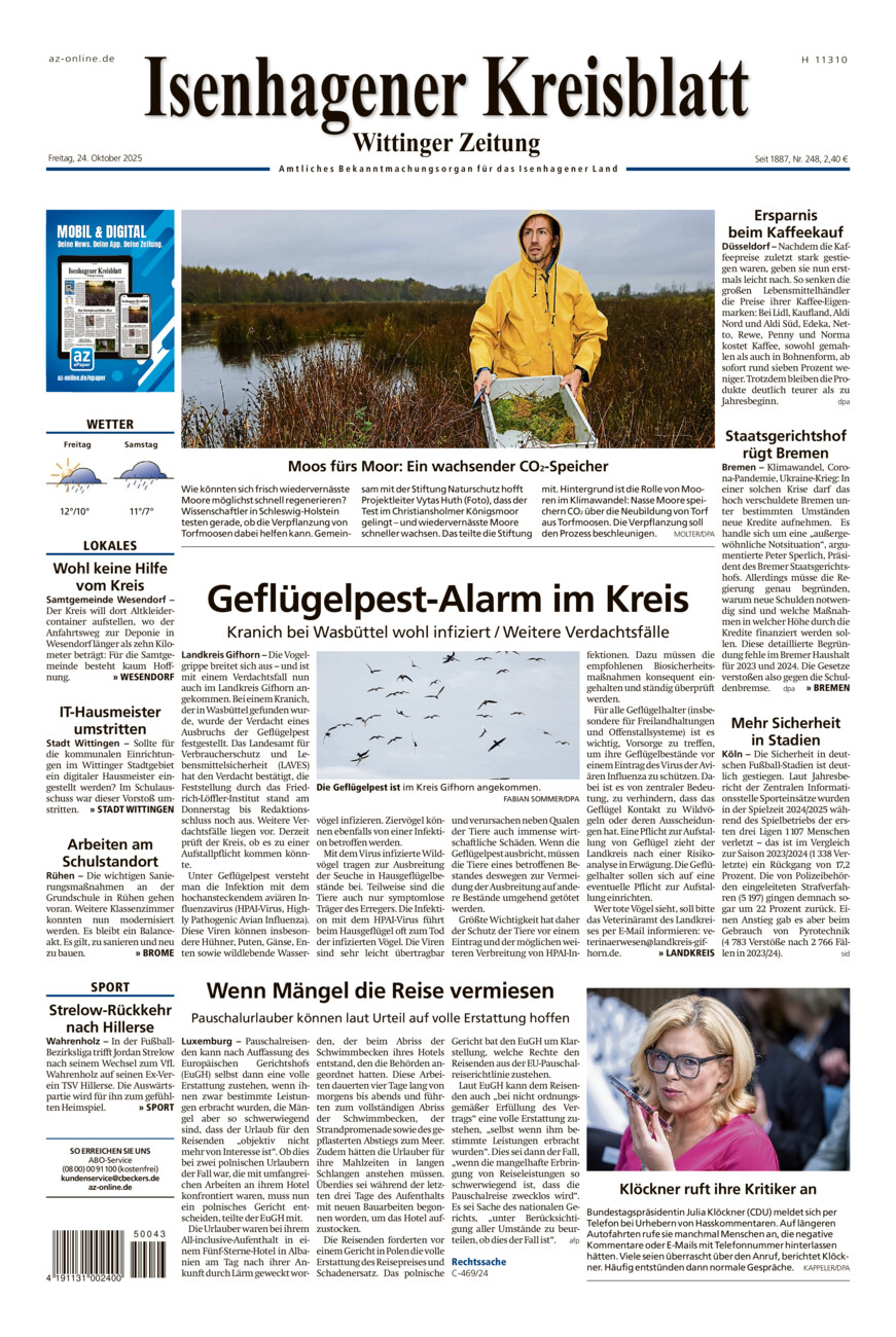 Isenhagener Kreisblatt vom Freitag, 24.10.2025