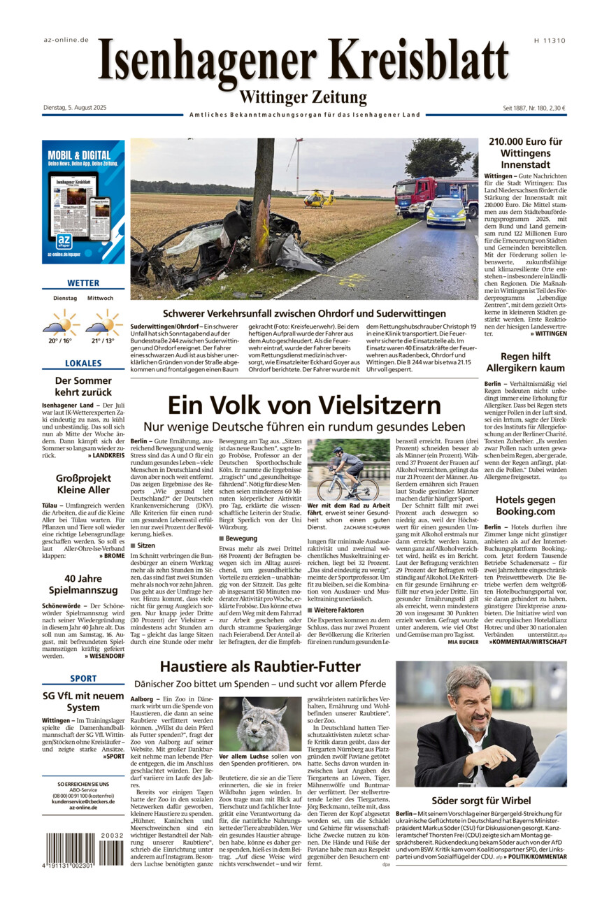 Isenhagener Kreisblatt vom Dienstag, 05.08.2025