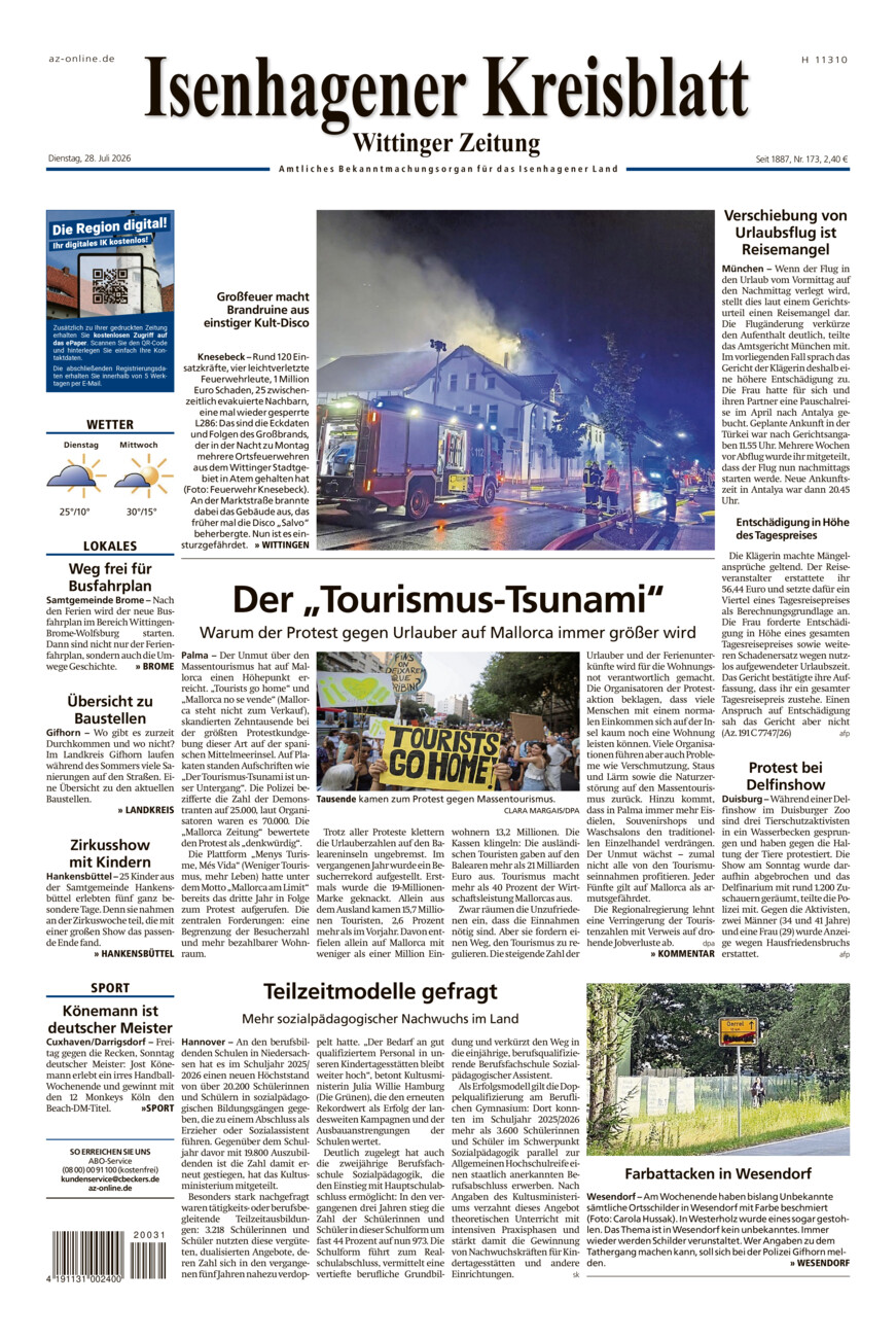 Isenhagener Kreisblatt vom Dienstag, 28.07.2026