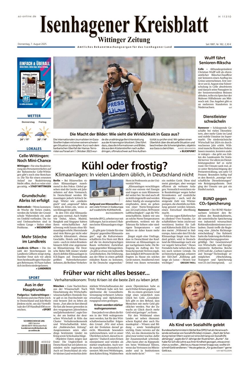 Isenhagener Kreisblatt vom Donnerstag, 07.08.2025