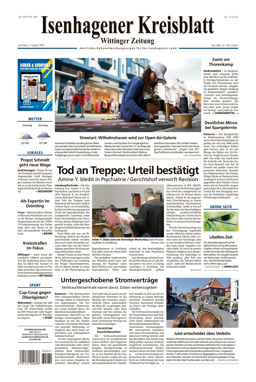 Isenhagener Kreisblatt vom Samstag, 02.08.2025