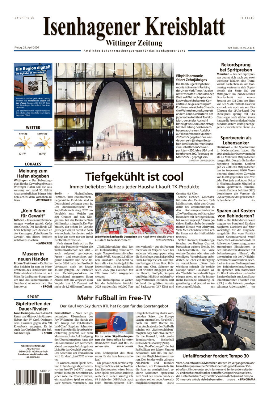 Isenhagener Kreisblatt vom Freitag, 24.04.2026
