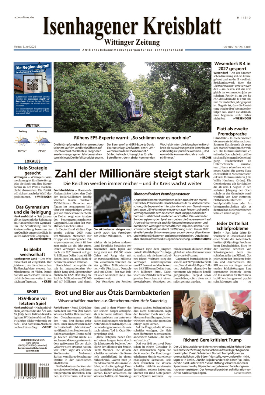 Isenhagener Kreisblatt vom Freitag, 05.06.2026