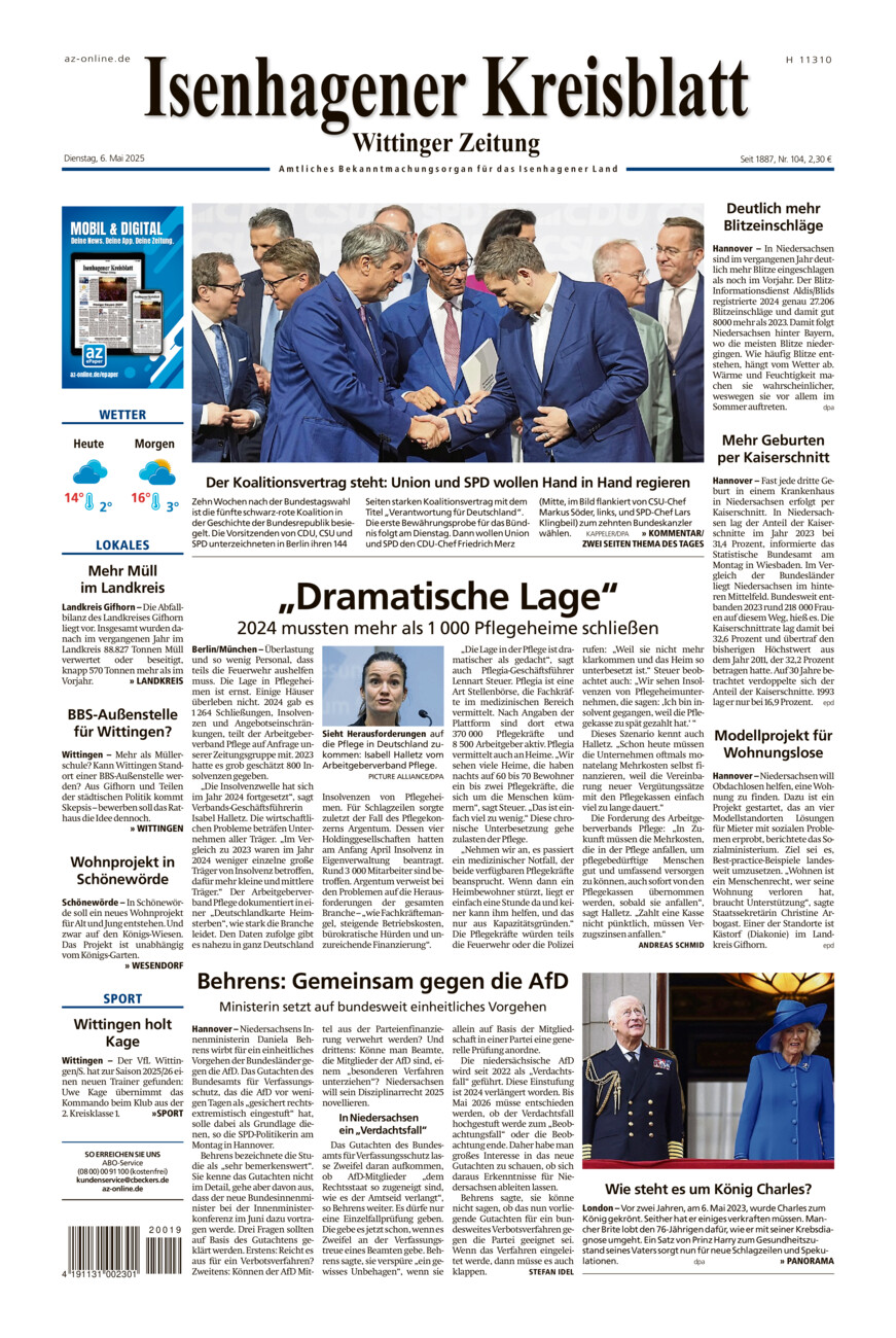 Isenhagener Kreisblatt vom Dienstag, 06.05.2025