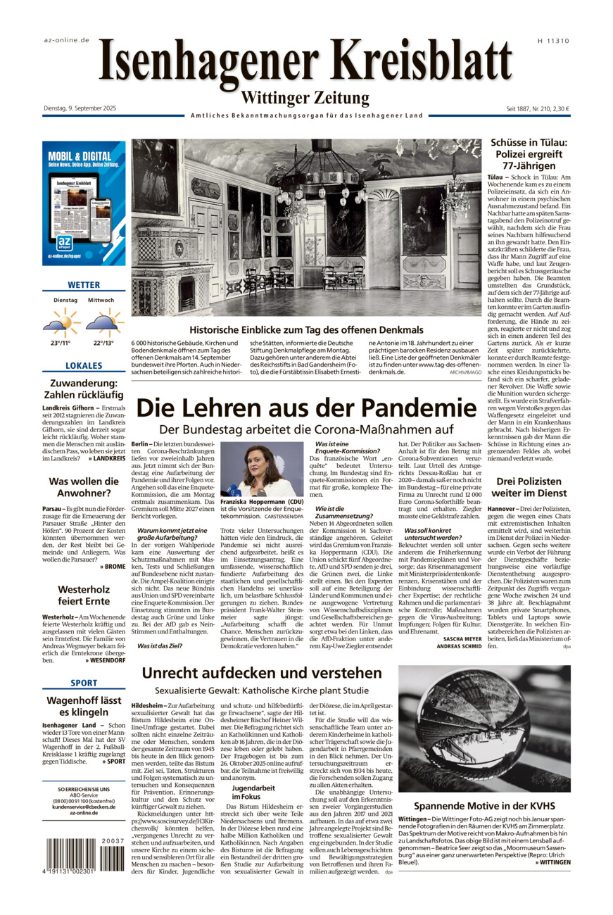 Isenhagener Kreisblatt vom Dienstag, 09.09.2025