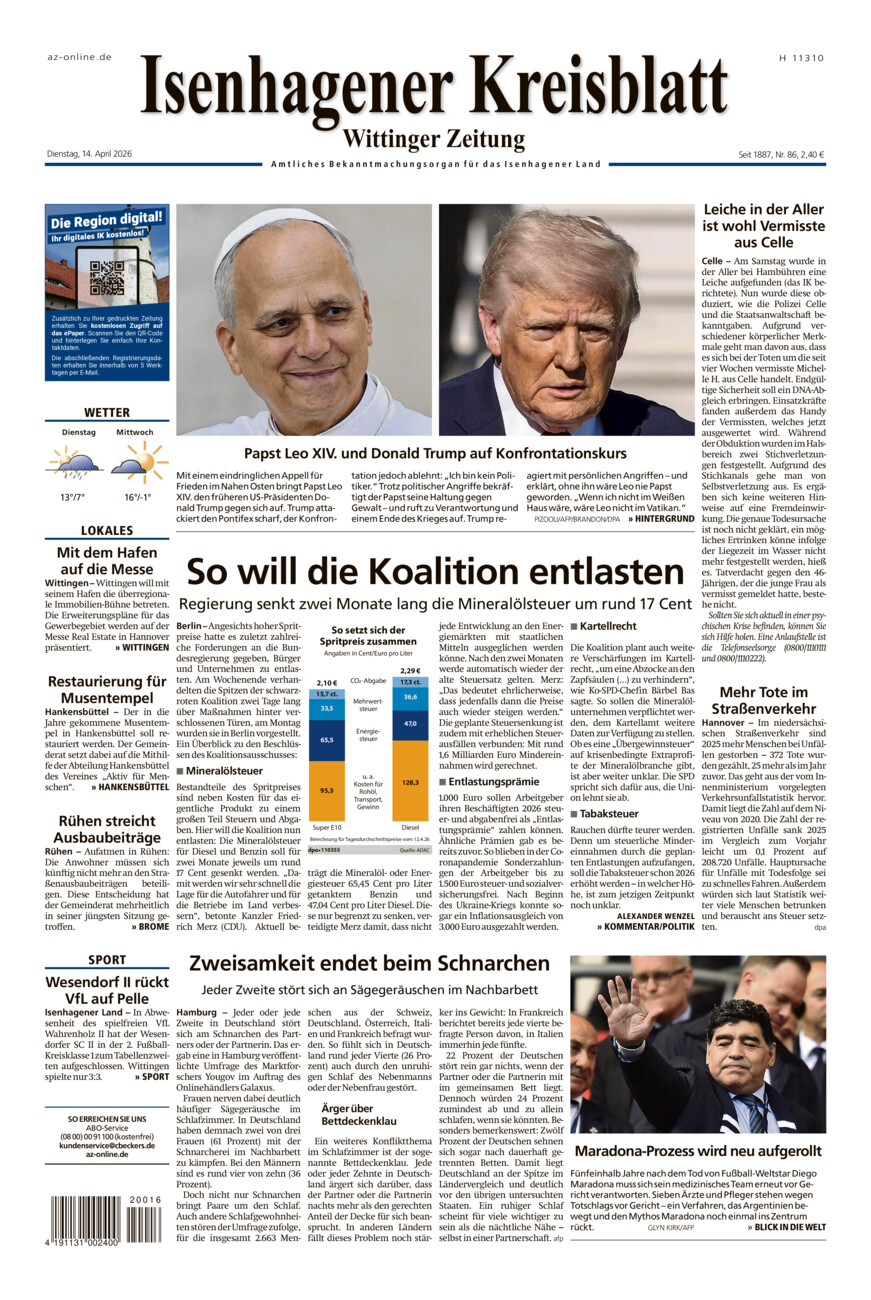 Isenhagener Kreisblatt vom Dienstag, 14.04.2026