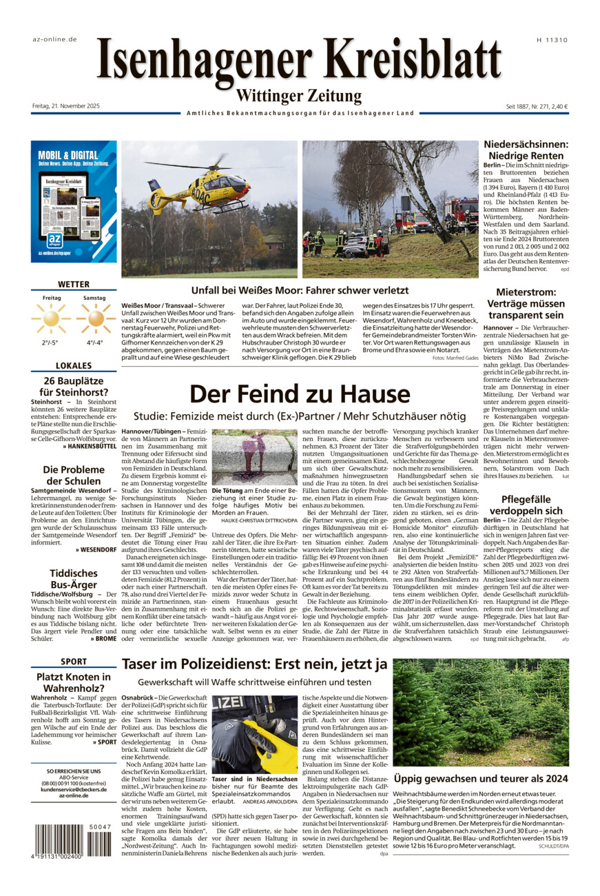 Isenhagener Kreisblatt vom Freitag, 21.11.2025