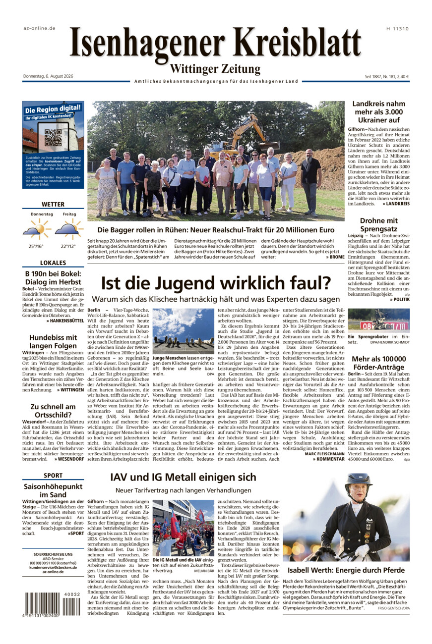 Isenhagener Kreisblatt vom Donnerstag, 06.08.2026
