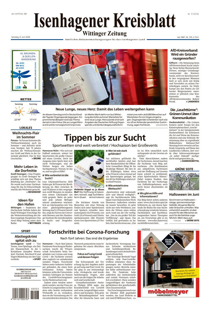 Isenhagener Kreisblatt vom Samstag, 06.06.2026