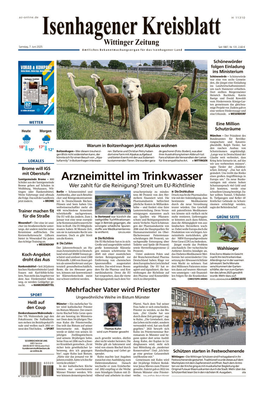 Isenhagener Kreisblatt vom Samstag, 07.06.2025