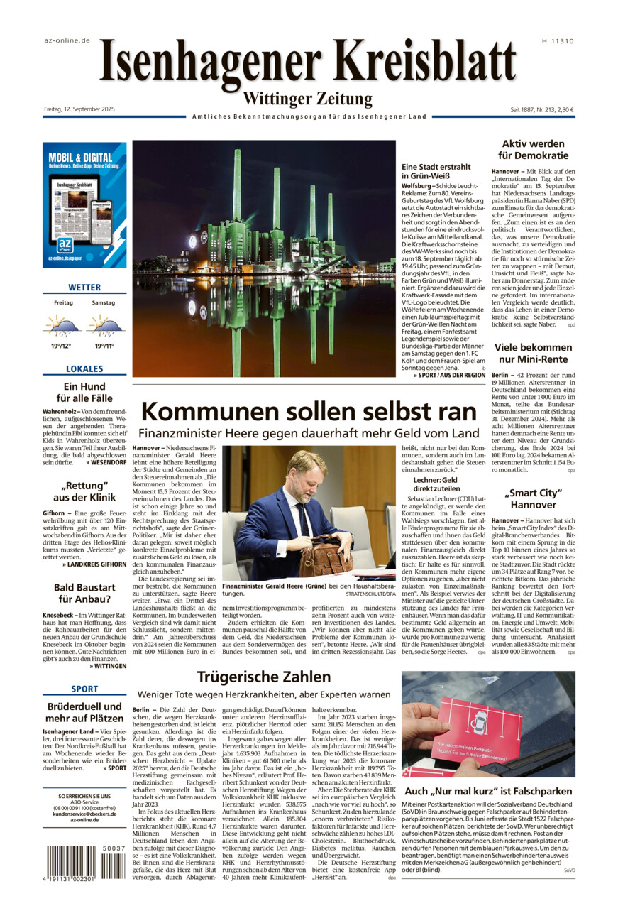 Isenhagener Kreisblatt vom Freitag, 12.09.2025