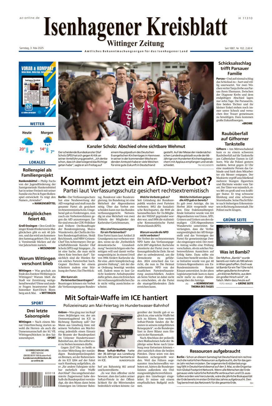 Isenhagener Kreisblatt vom Samstag, 03.05.2025