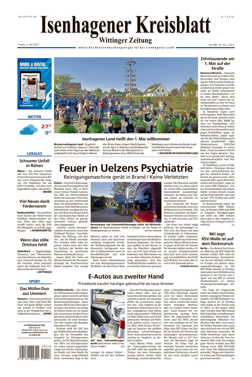 Isenhagener Kreisblatt vom Freitag, 02.05.2025