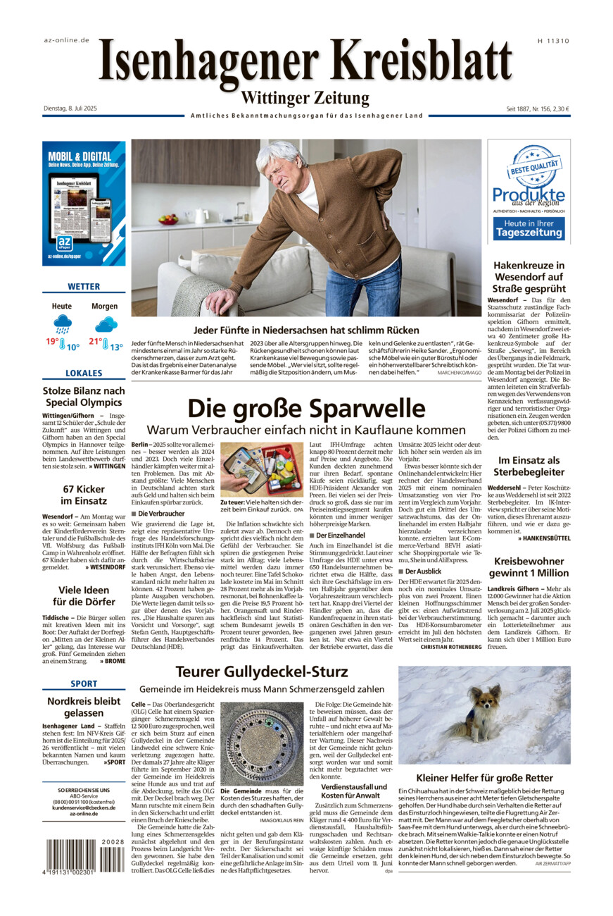Isenhagener Kreisblatt vom Dienstag, 08.07.2025