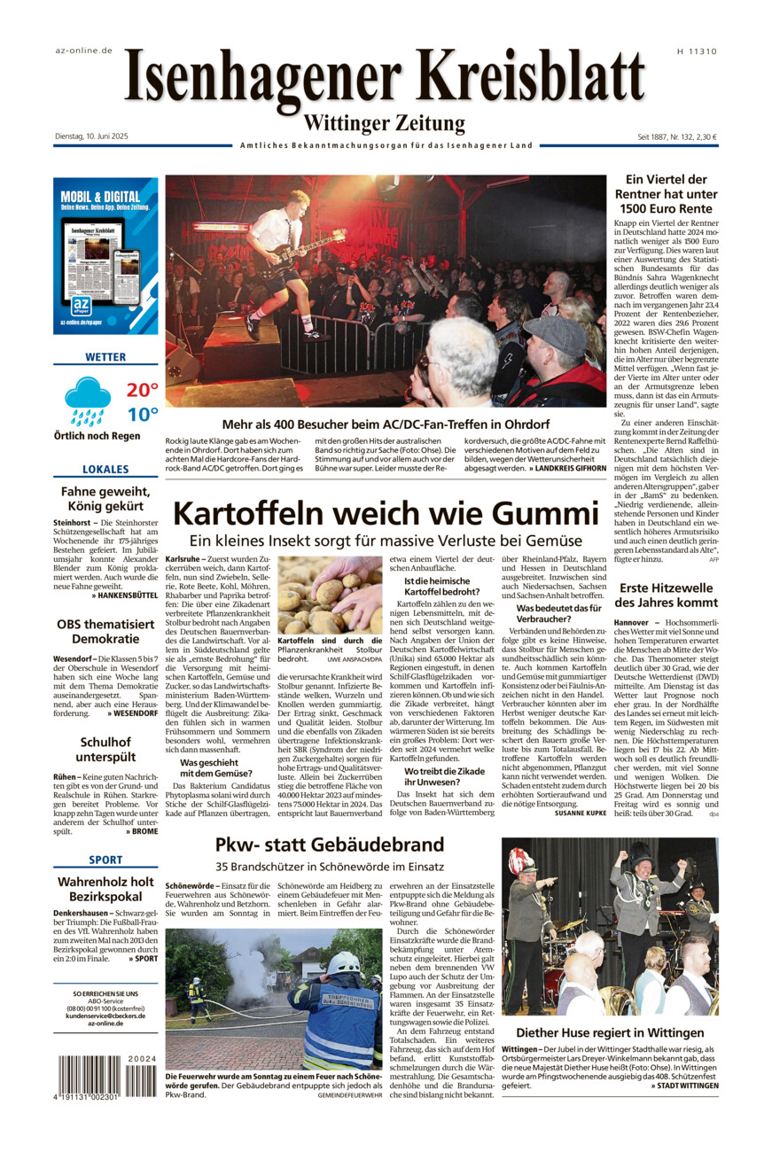 Isenhagener Kreisblatt vom Dienstag, 10.06.2025