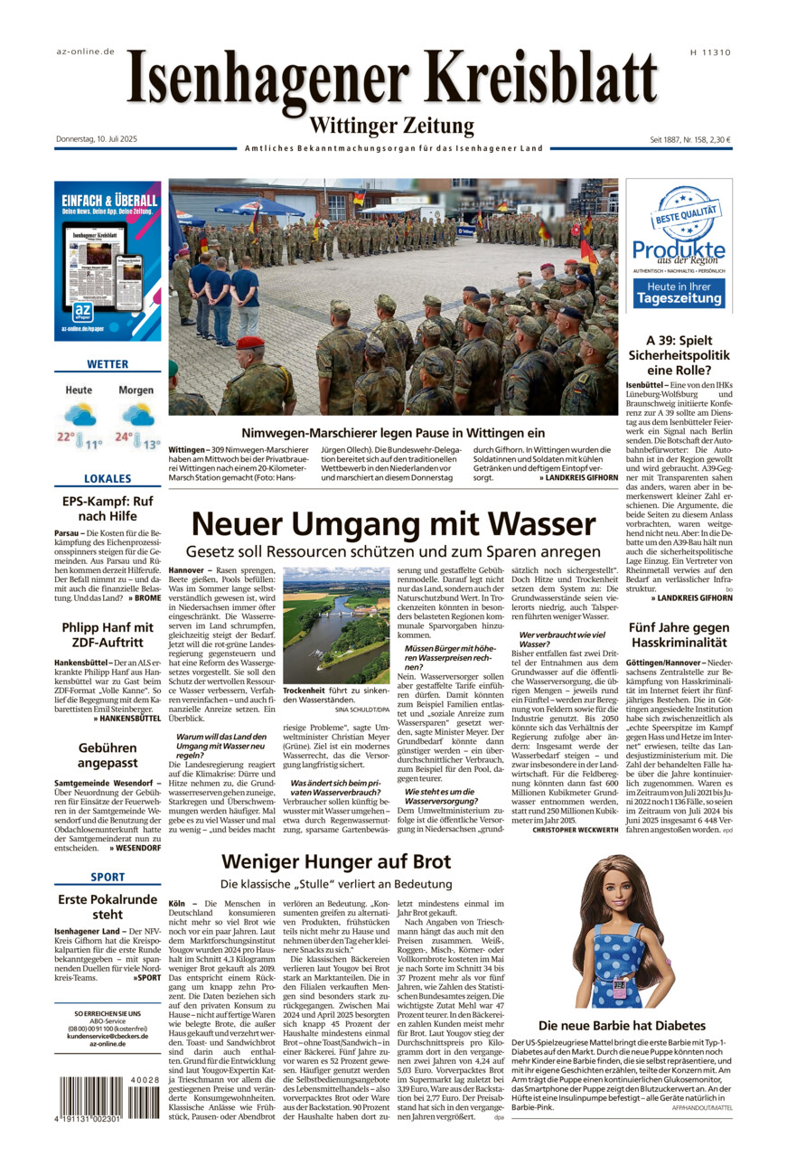 Isenhagener Kreisblatt vom Donnerstag, 10.07.2025