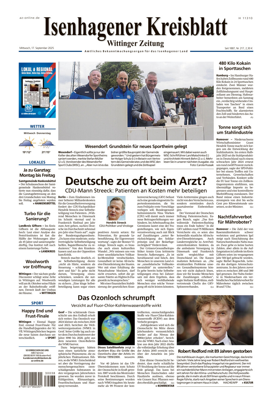 Isenhagener Kreisblatt vom Mittwoch, 17.09.2025