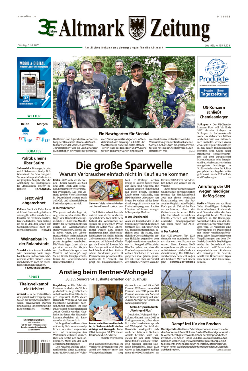 Altmark Zeitung vom Dienstag, 08.07.2025