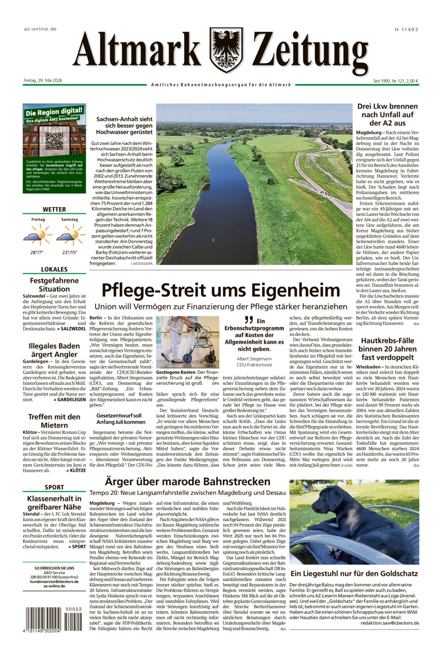 Altmark Zeitung vom Freitag, 29.05.2026
