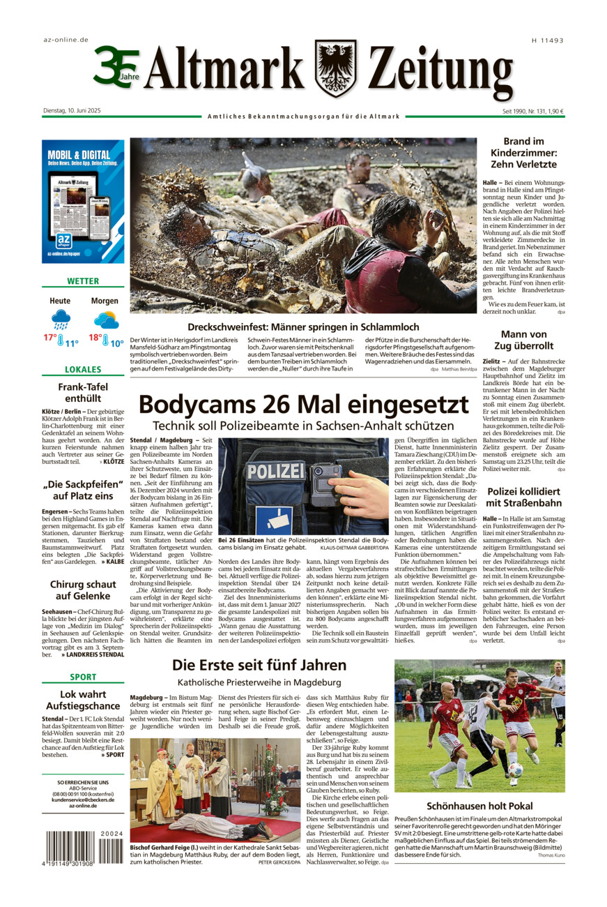 Altmark Zeitung vom Dienstag, 10.06.2025
