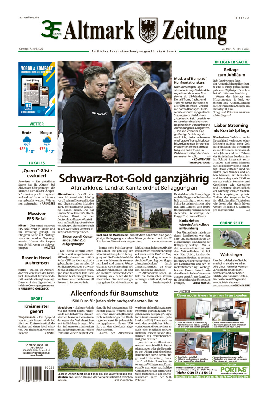 Altmark Zeitung vom Samstag, 07.06.2025