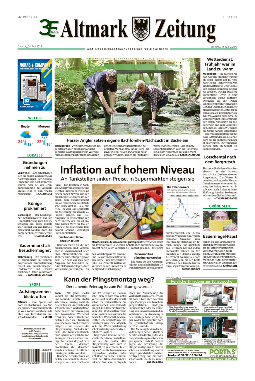 Altmark Zeitung vom Samstag, 31.05.2025